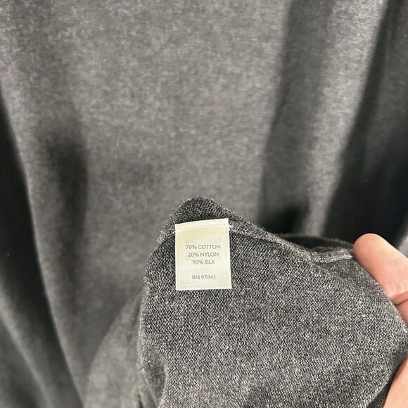 J Jill Sweater Dress Women's Large Petite Grey Long Sleeve Crew Neck Silk Blend - Picture 5 of 7